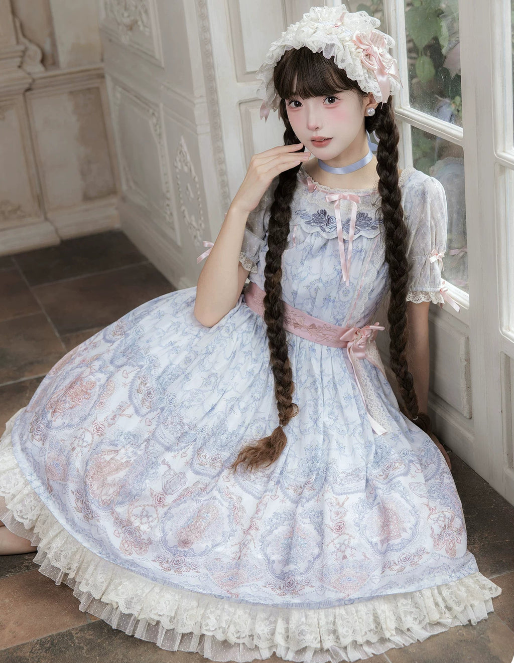 【受注予約9/13まで】Rose Aroma ラウンドネックワンピース