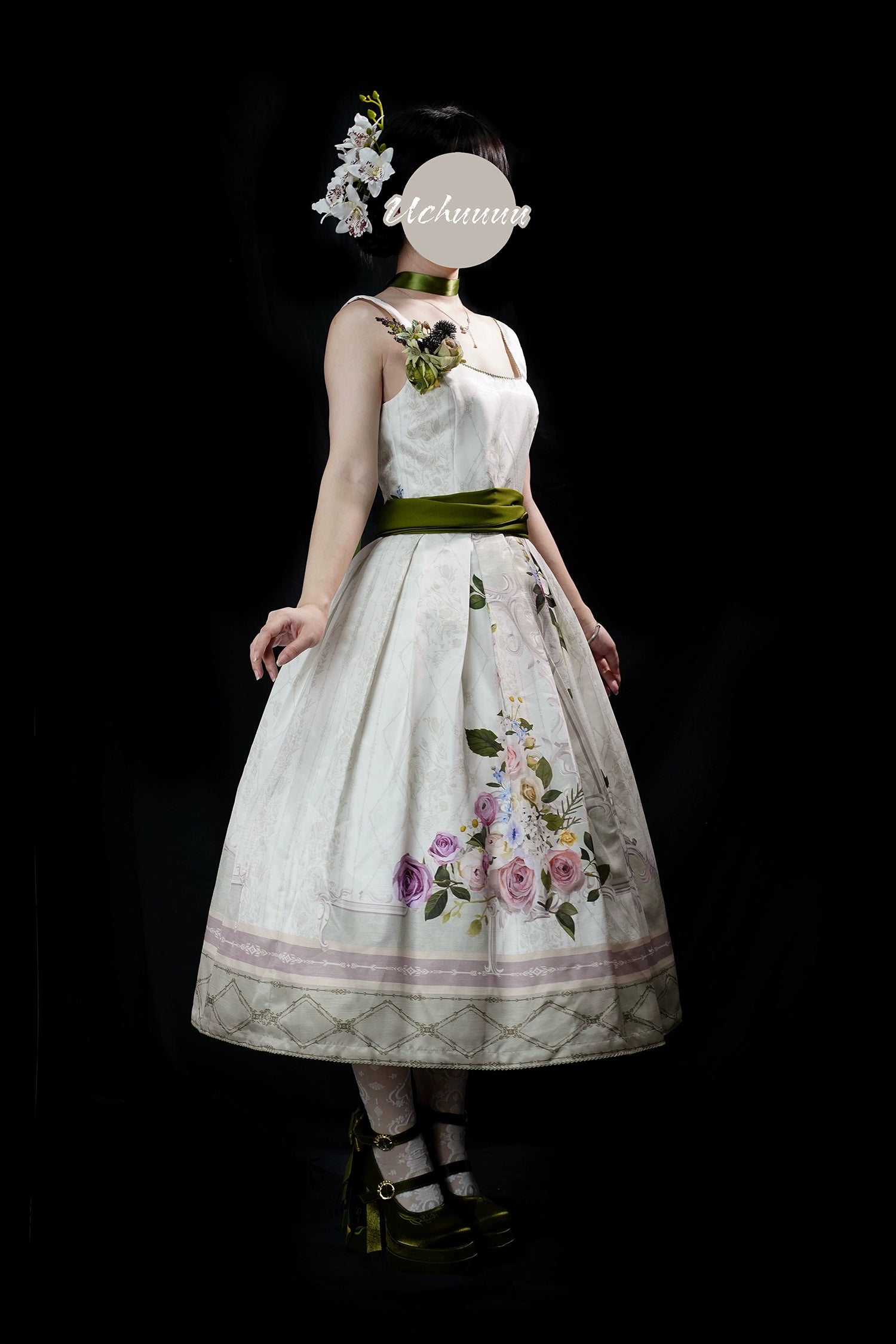 【受注予約1/23まで】Anthea Garden ジャンパースカート1型・花柄プリントあり