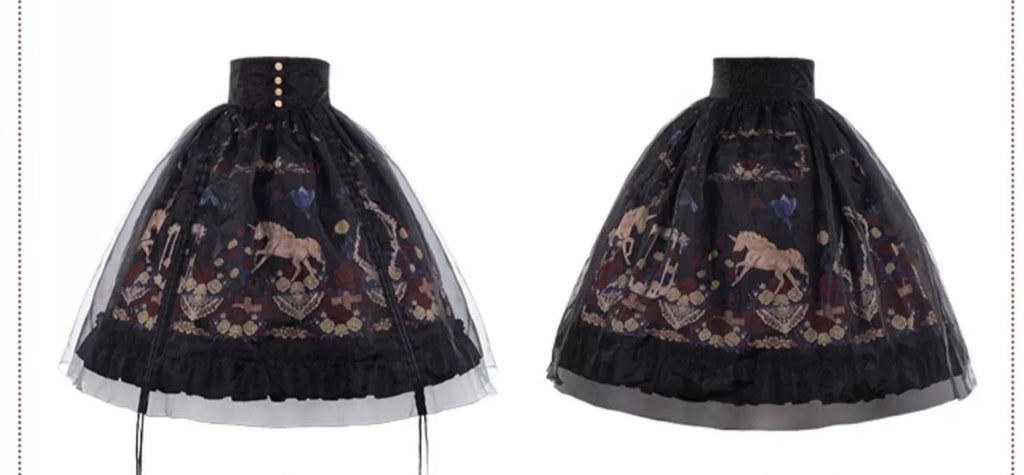 Eden at Dawn Gothic Lolita Print Skirt