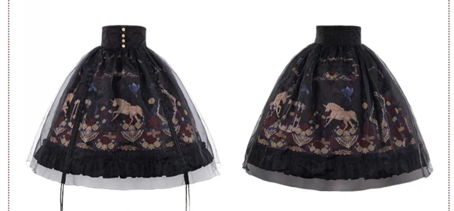 Eden at Dawn Gothic Lolita Print Skirt