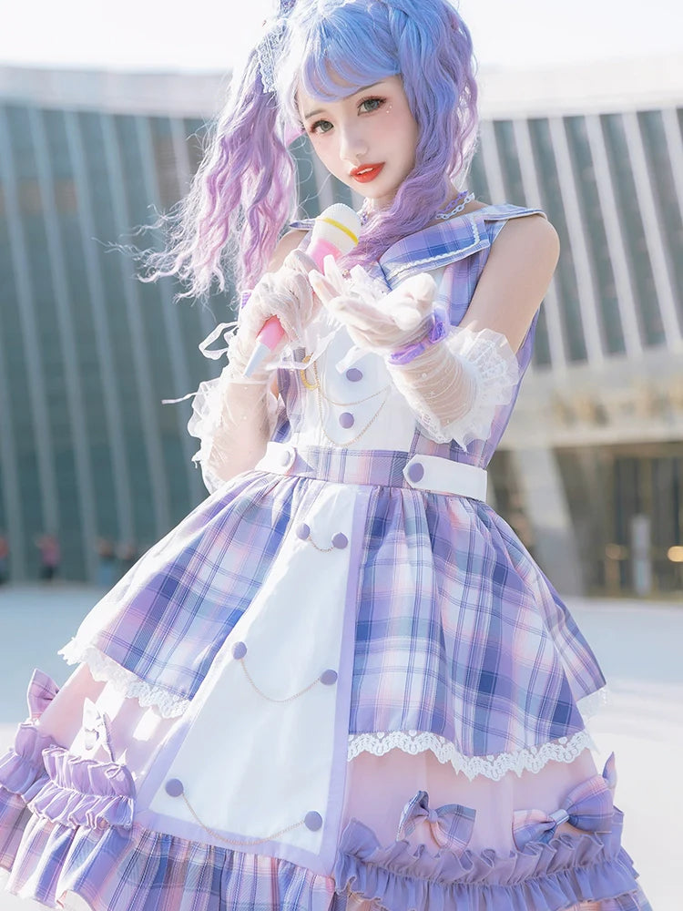 Starry and Radiantスウィートチェックのアイドル風ジャンパースカート