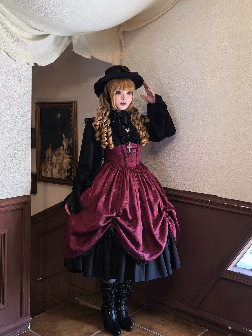 【受注予約1/18まで】Blood Night Lantern Master ジャガードジャンパースカート