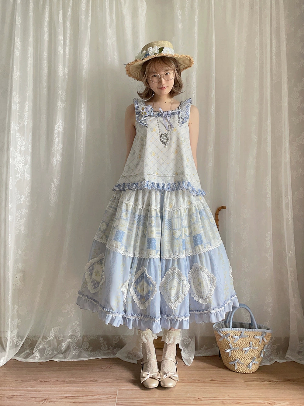 【受注予約7/14まで】Pathwork Garden カントリー風プリントスカート