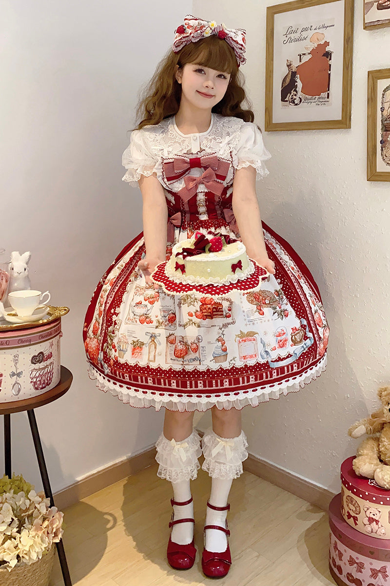 [Pre-orders available until 2/26] Strawberry Manor Print Jumper Skirt