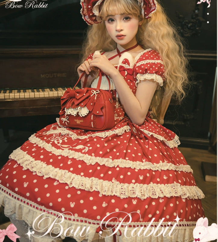 【受注予約6/11まで】Bow Rabbit 水玉ワンピース・全5色