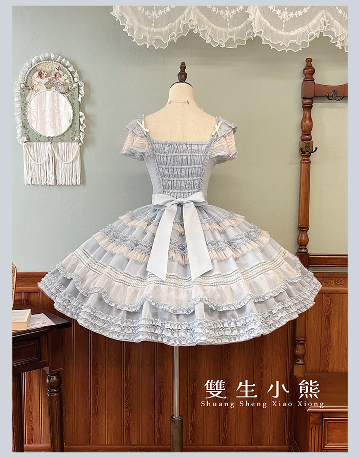 【受注予約4/28まで】Camellia Dream スクエアネックワンピース・ショート丈