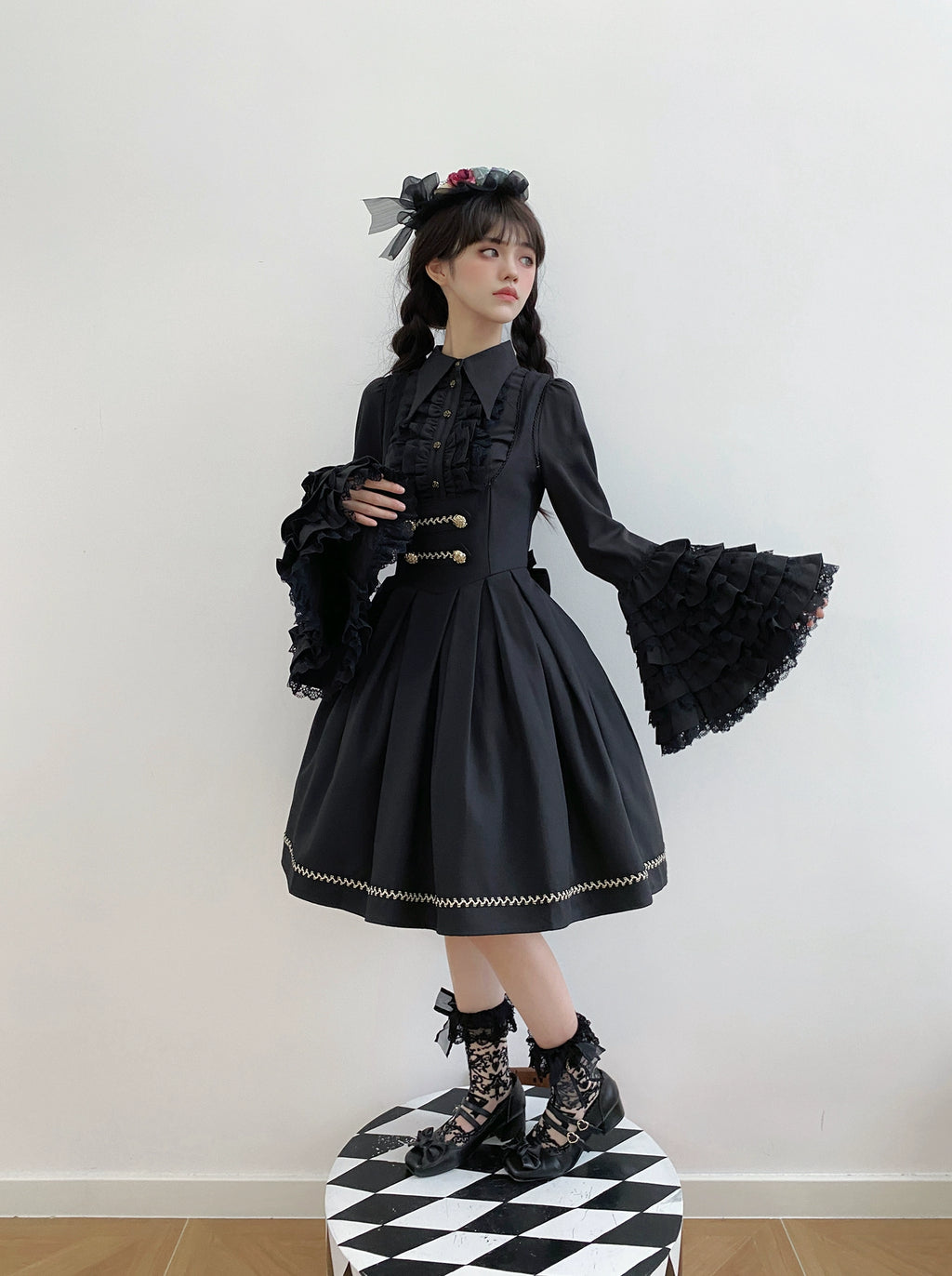 [Resale/Pre-orders available until 10/28] Bright Moon Corset Jumper Skirt, Plain Type [Black]