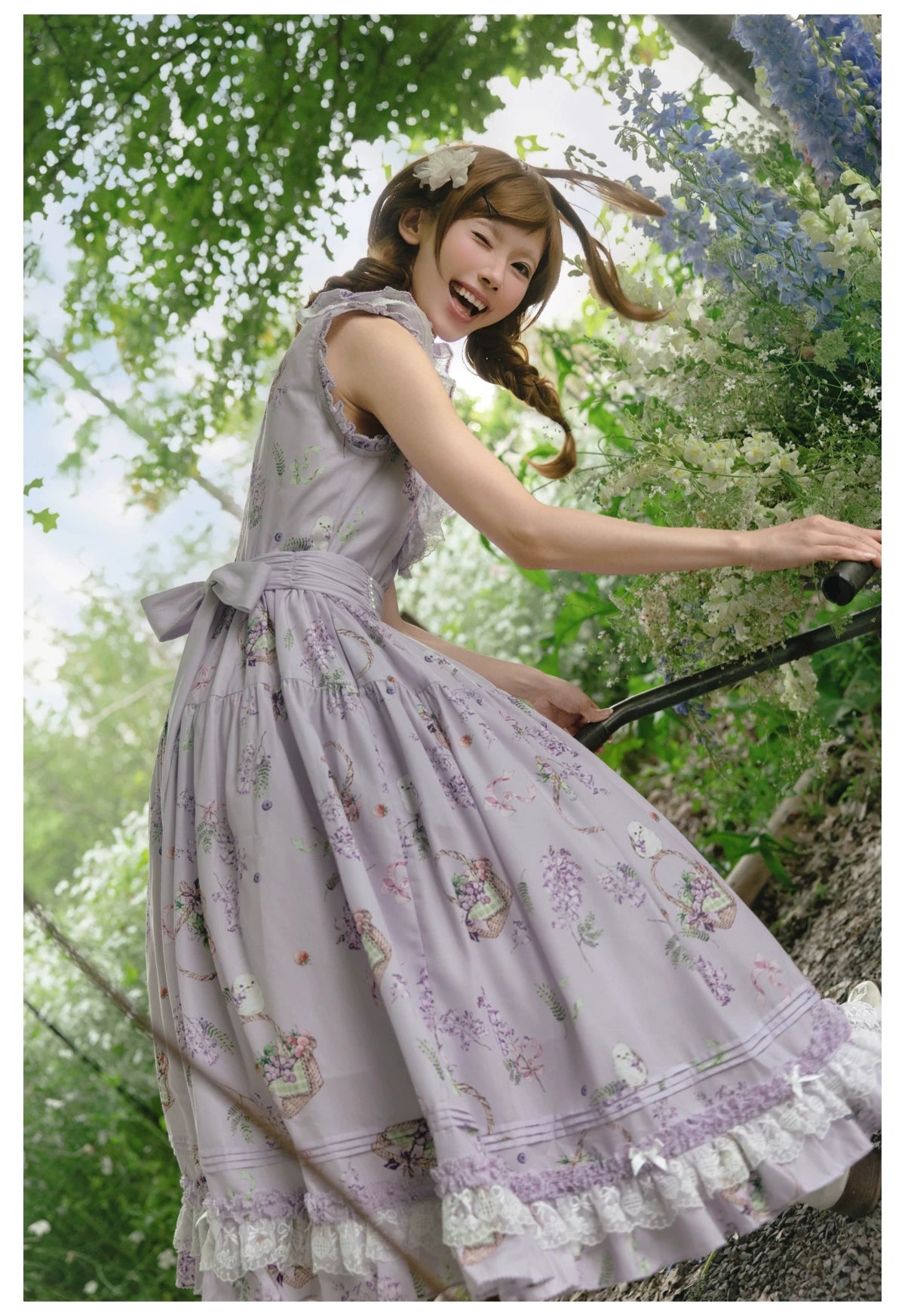 【受注予約8/17まで】Flower and Fruit Basket ジャンパースカート