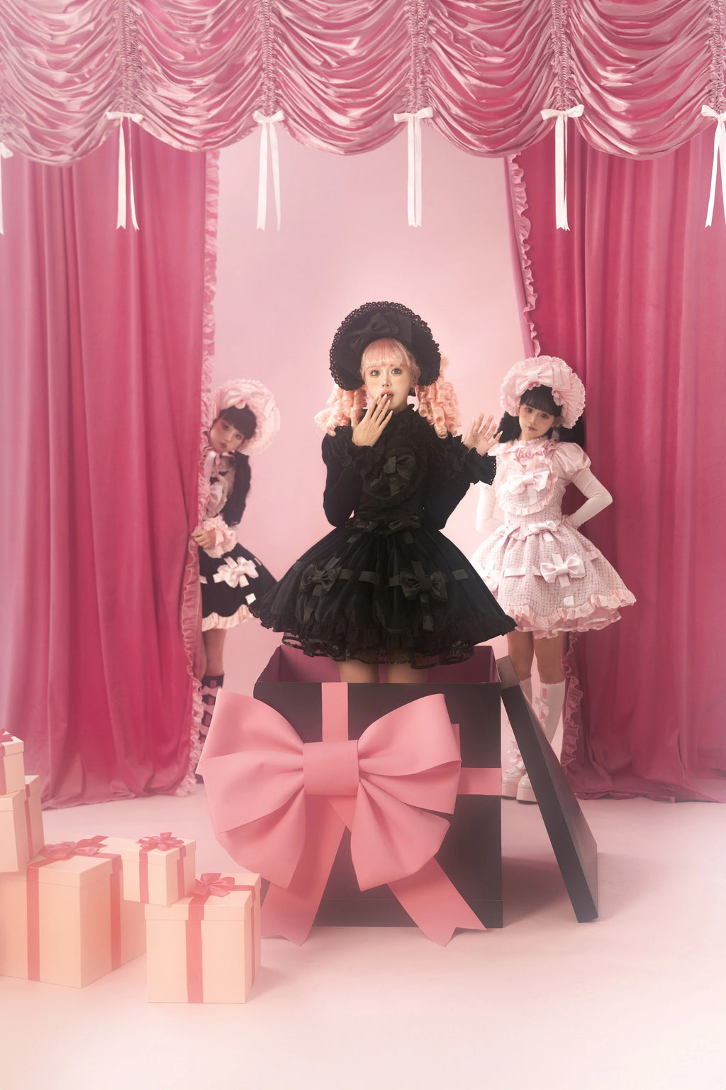 Ribbon Gift Box Dot Tulle Pannier