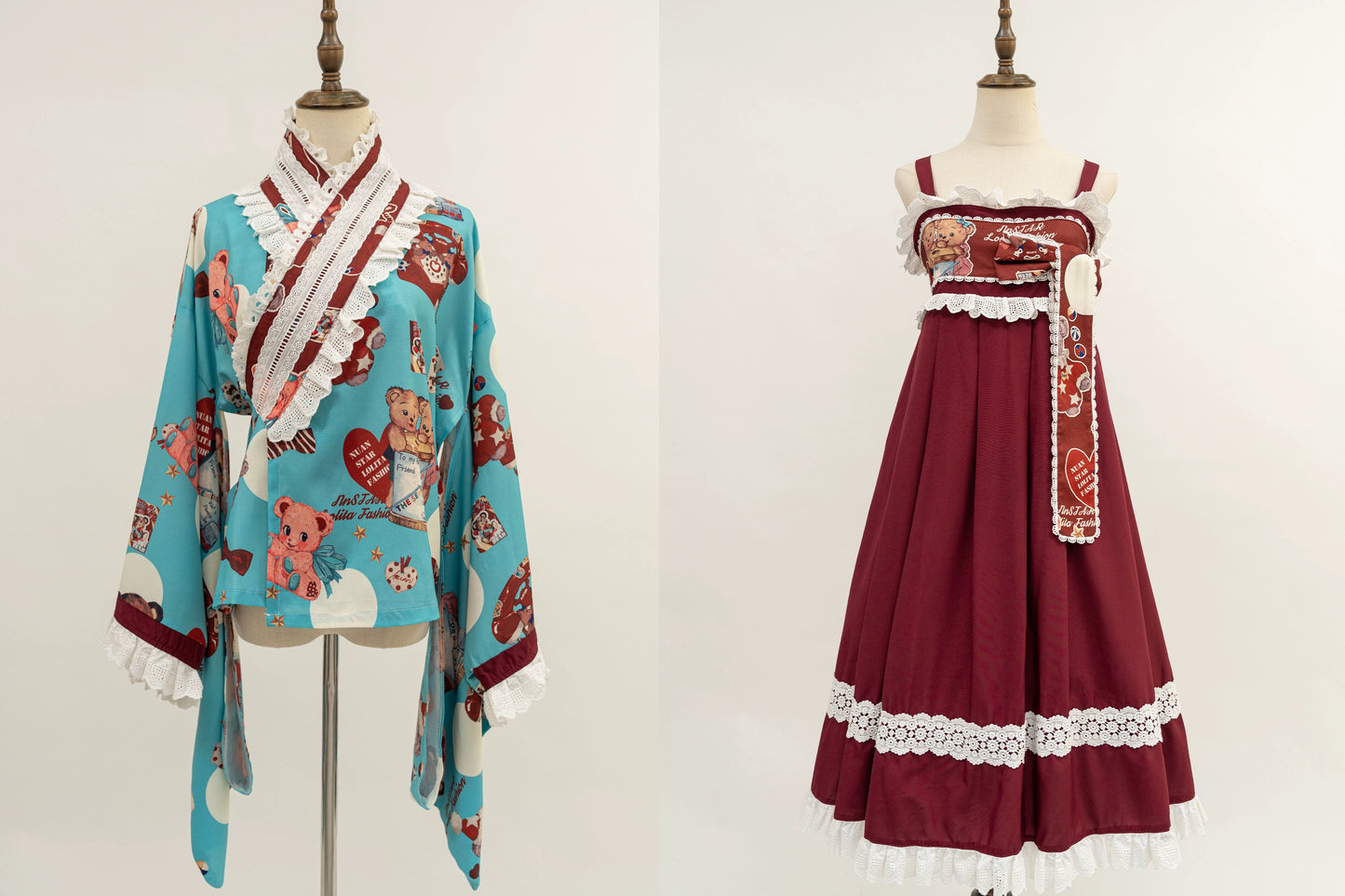 【受注予約7/29まで】Bear Bear World 袴風セットアップ