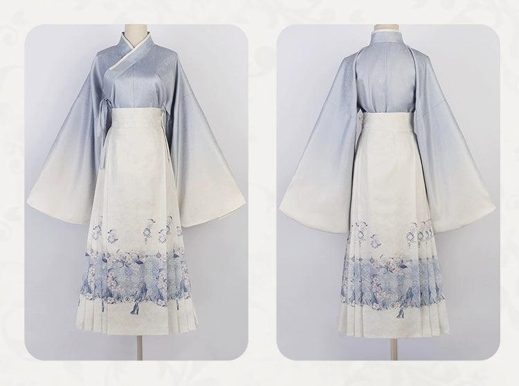 Sakura flower blue gradient set up with apron