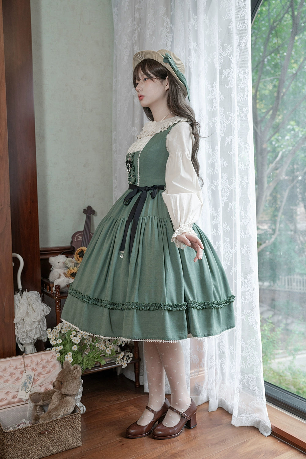 【予約販売】Sketch Wild Rose ジャンパースカート 無地タイプ