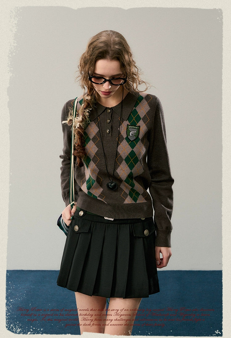 [Pre-order] Hogwarts School of Witchcraft and Wizardry Argyle collared knit