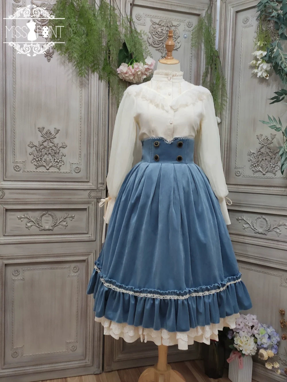 [Pre-order] British Classical Lolita Velvet High Waist Skirt
