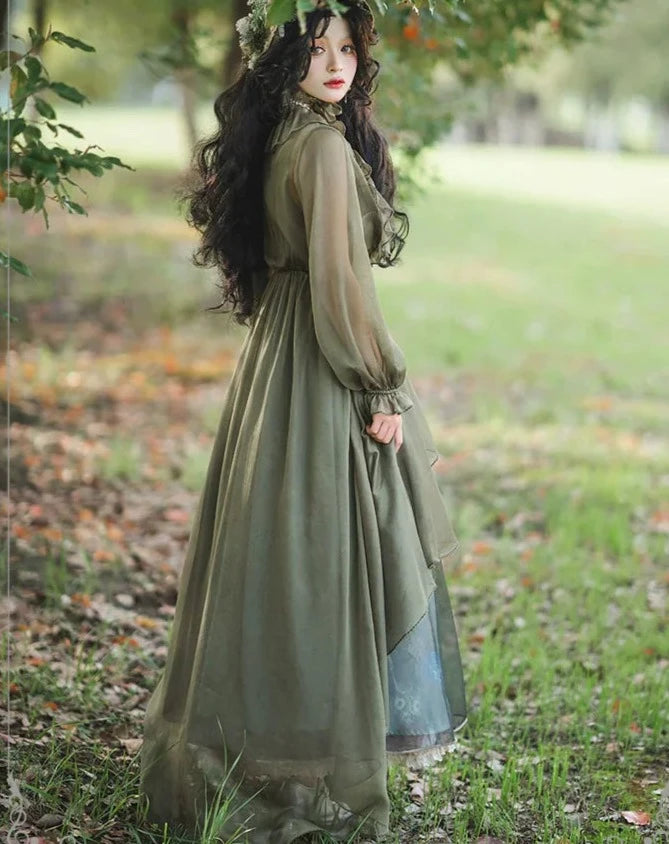 [Sale Period Ended] Porcelain Flower Garden Sheer Cardigan Long Length