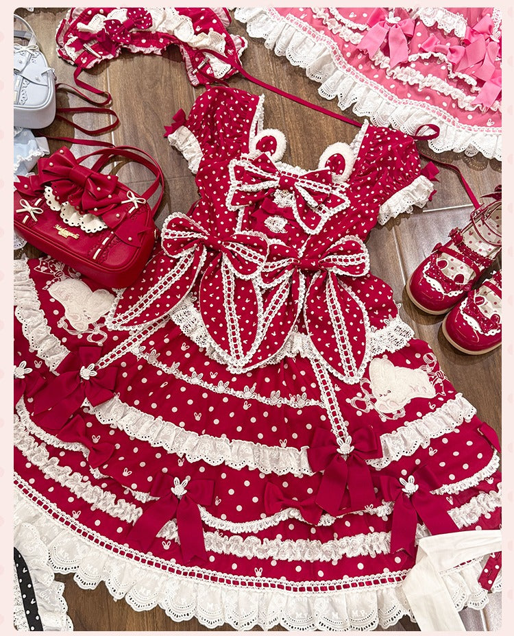 【受注予約6/11まで】Bow Rabbit 水玉ラグジュアリーワンピース