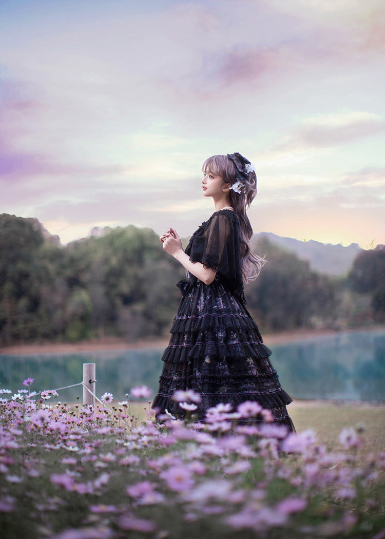 [Pre-orders available until 3/12] The Veil of the Flora Tiered Jumper Skirt