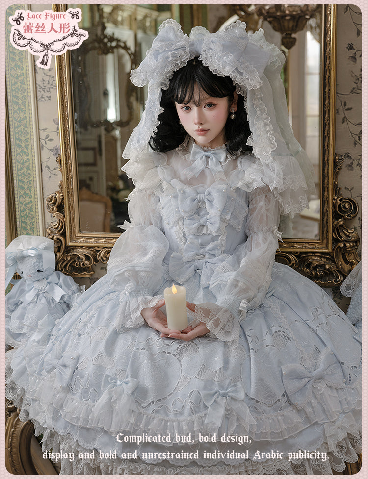 【受注予約12/23まで】Lace Figure 刺繍ジャンパースカート