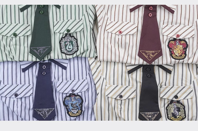 [Pre-order] Hogwarts School of Witchcraft and Wizardry Short sleeve striped dress and mini skirt