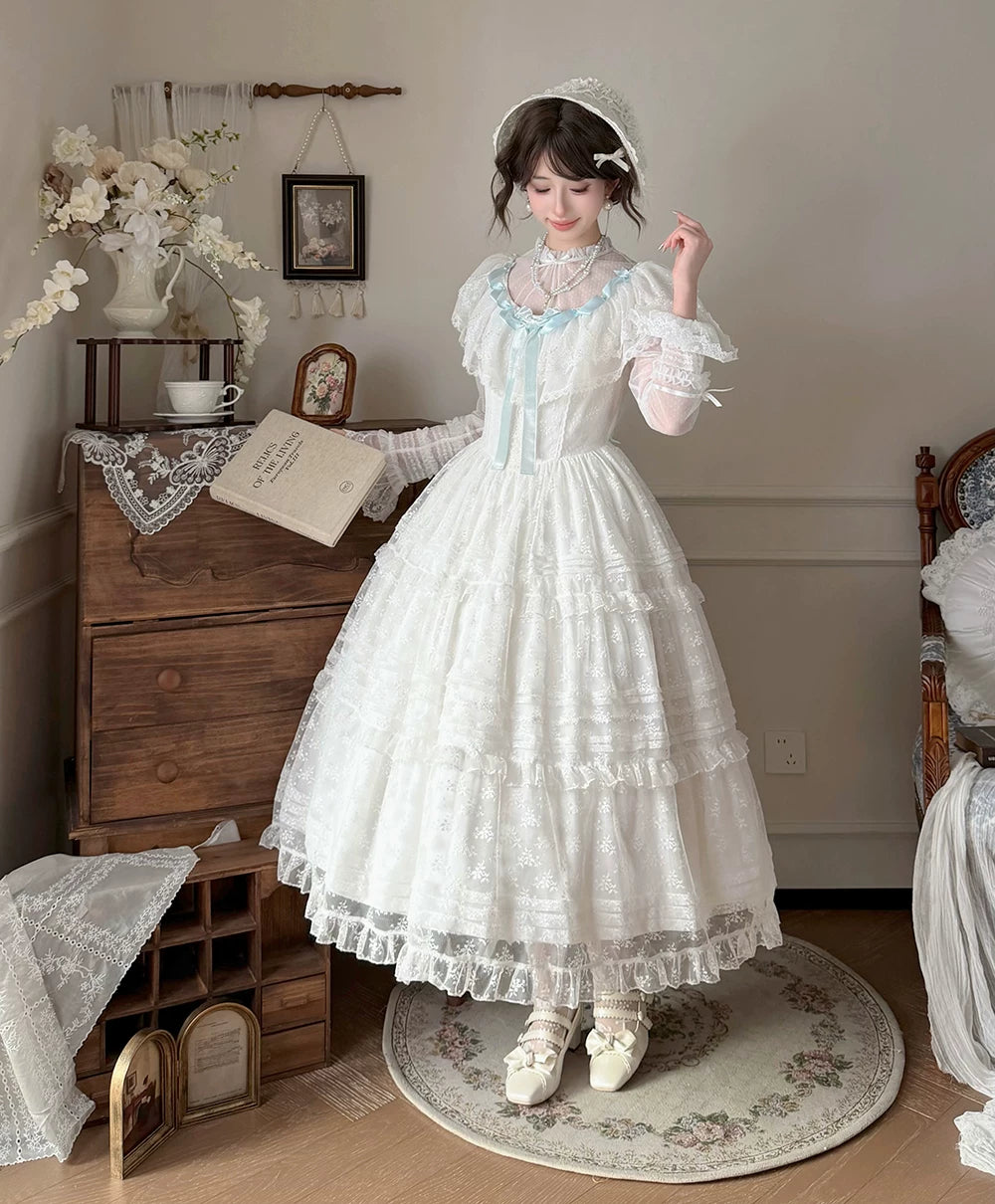 【受注予約10/13まで】Dream Lace ショールレースジャンパースカート