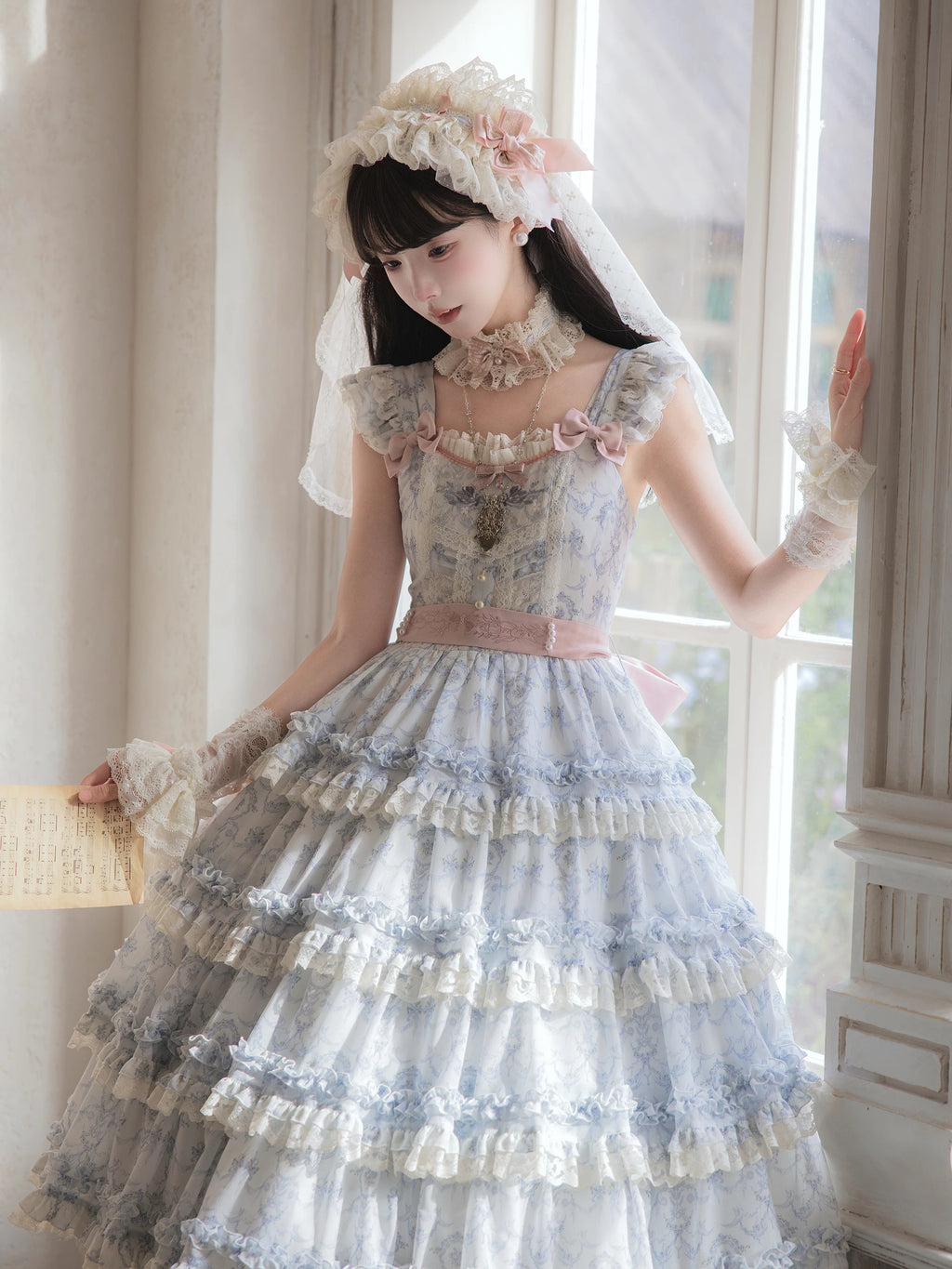 【受注予約9/13まで】Rose Aroma ティアードジャンパースカート