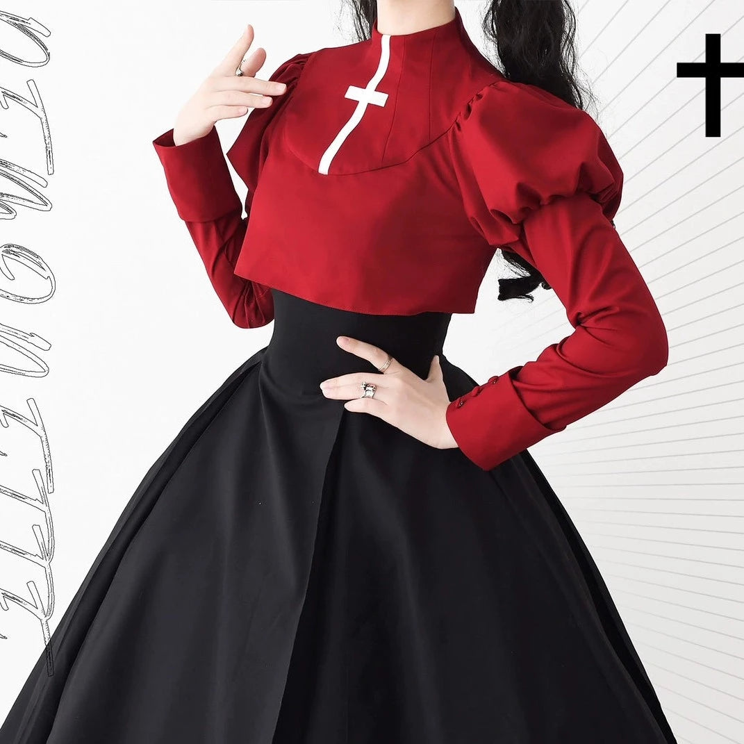 [Sale period ended] DEMONETTE short length gigo sleeve cross tops