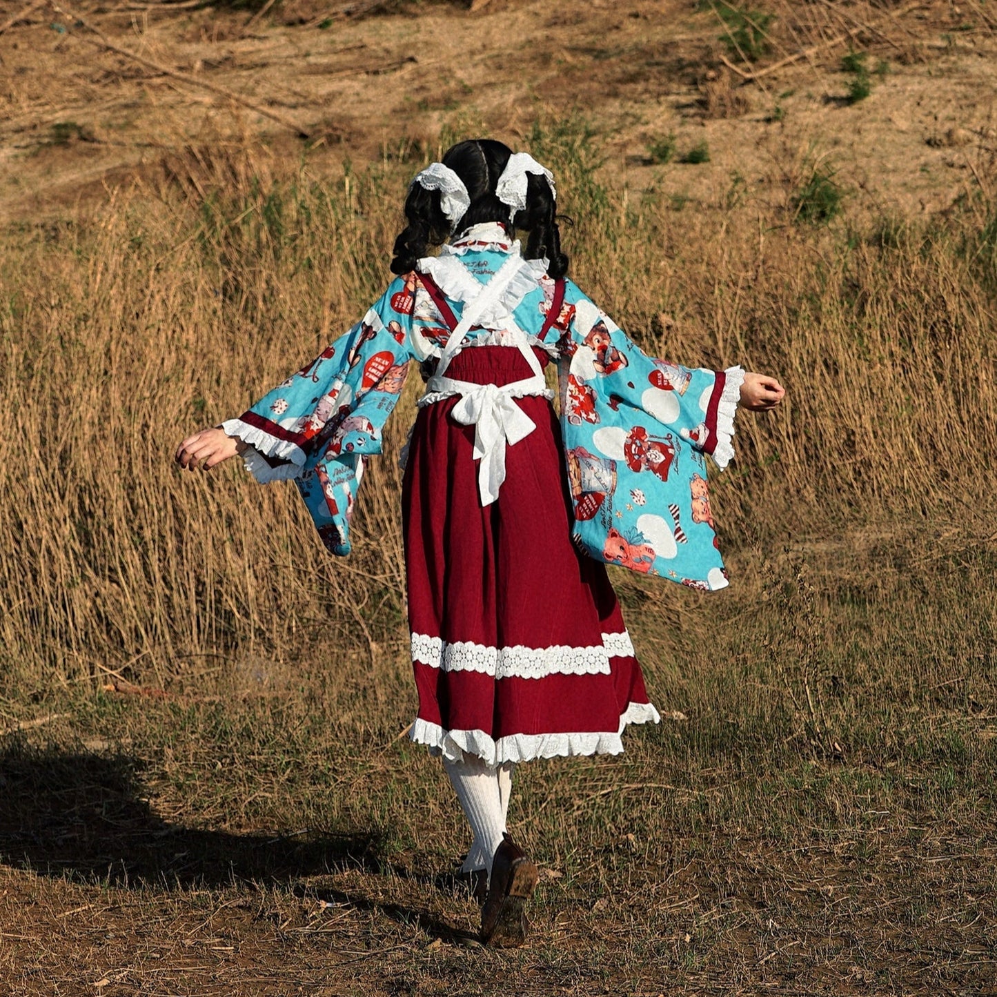 【受注予約7/29まで】Bear Bear World 袴風セットアップ