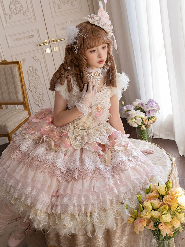 【受注予約6/18まで】Peacock Feather プリンセスドレス・ピンク