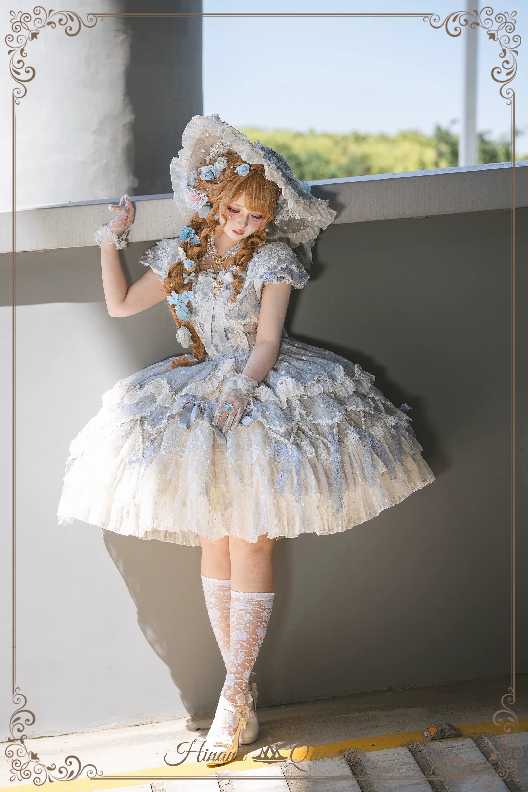 【受注予約9/16まで】Dream Magnifique プリンセスドレス・ショート丈・パステルブルー