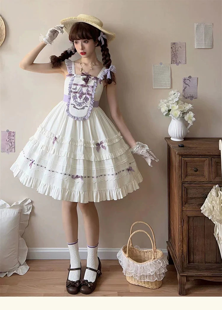 Butterfly Pea bib jumper skirt