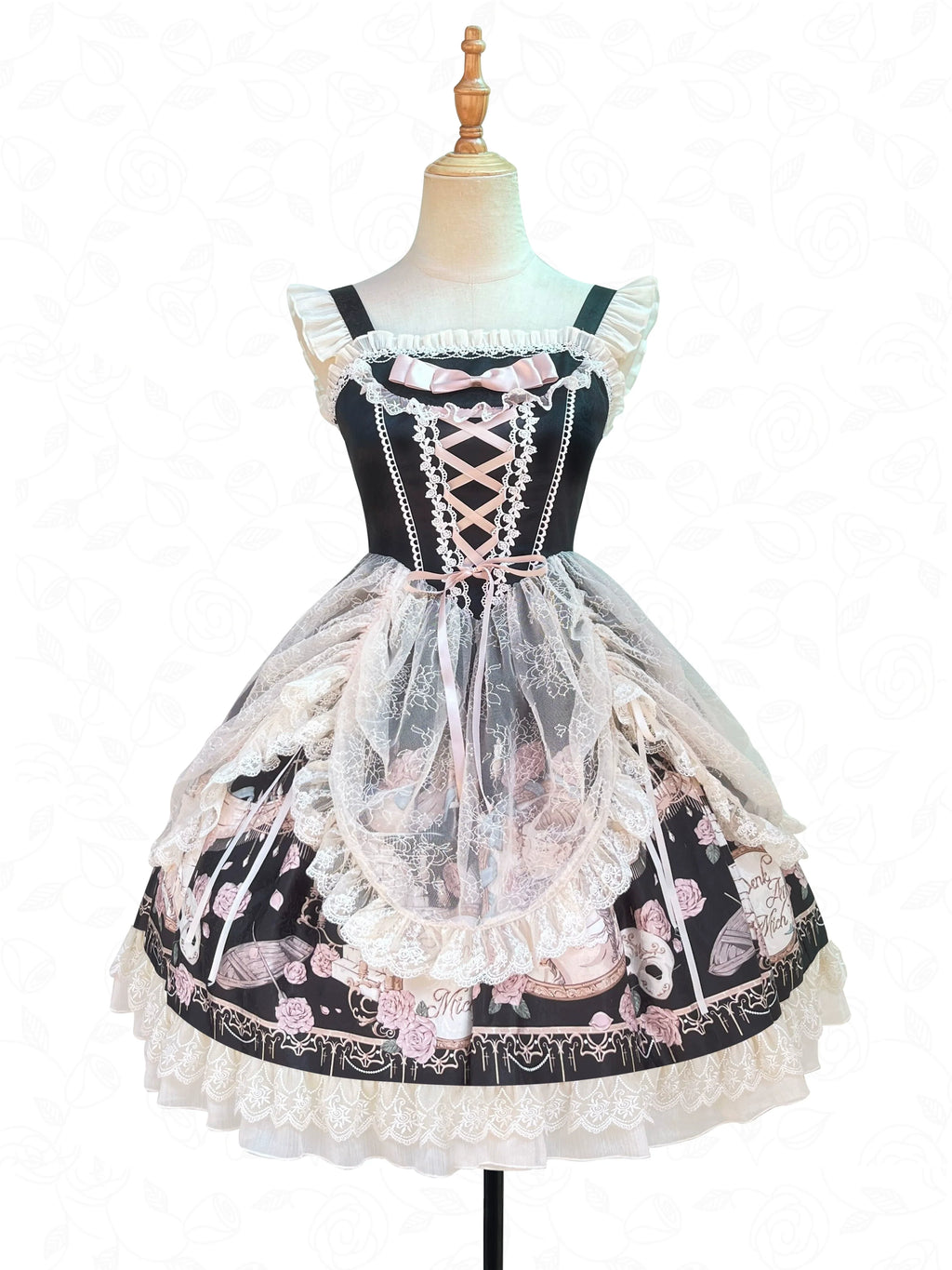 【予約販売】プロローグ 薔薇とフリルのジャンパースカート