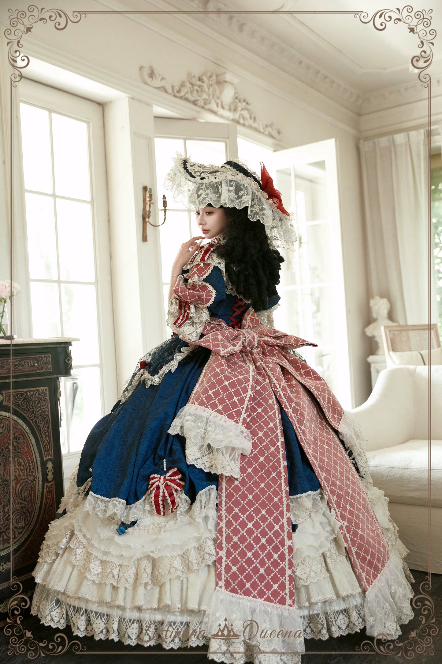 【受注予約6/26まで】Mirror Snow White プリンセスロングドレス・ネイビー