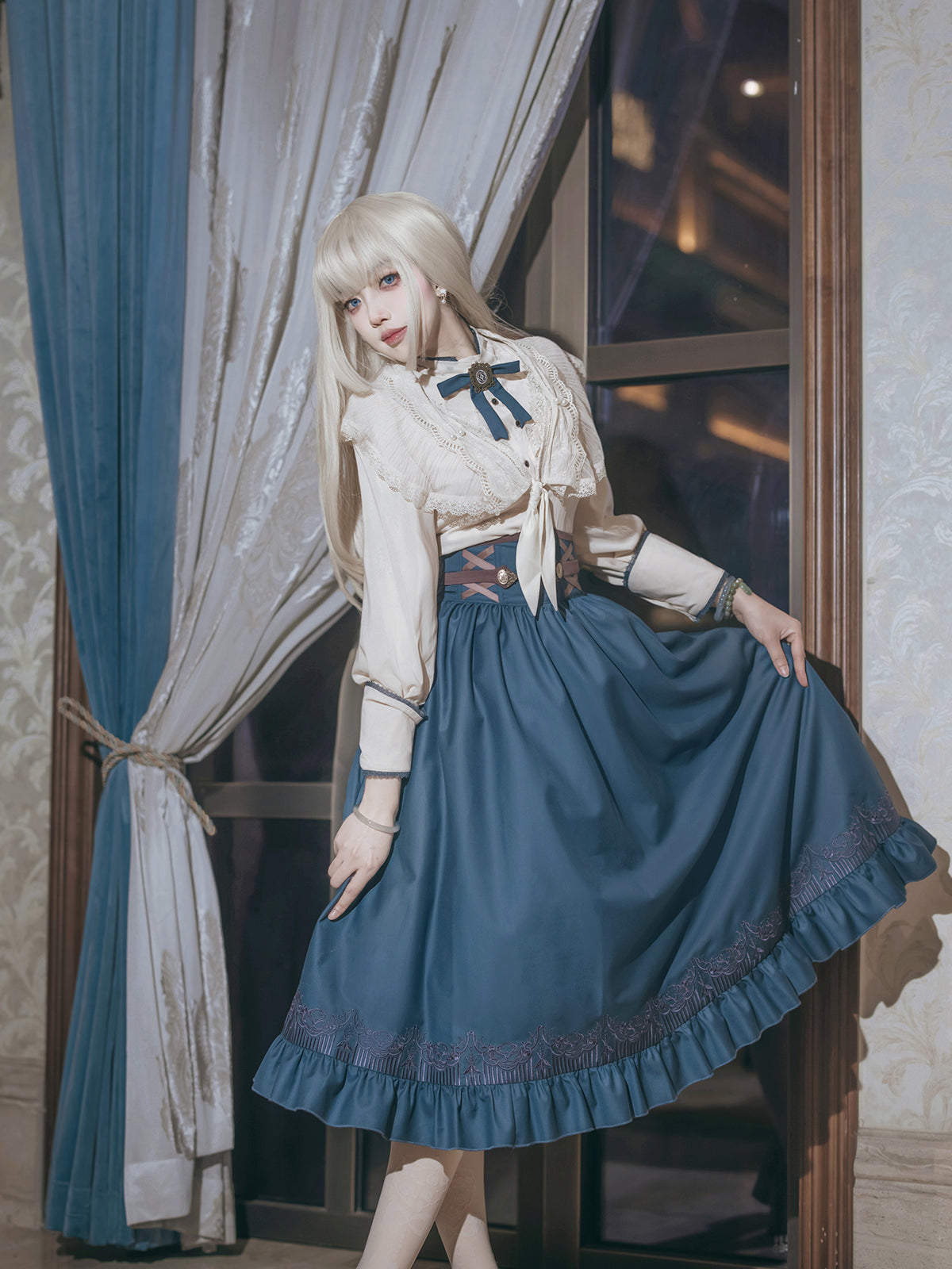 Cinderella's Eve 裾刺繍ロングスカートセットアップ