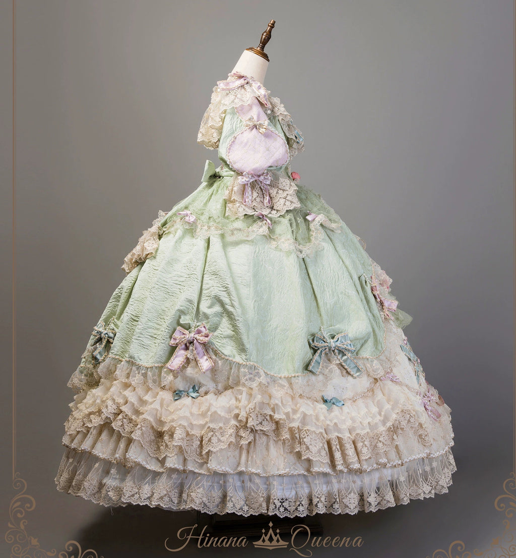 【受注予約6/26まで】Mirror Snow White プリンセスロングドレス・パステルグリーン