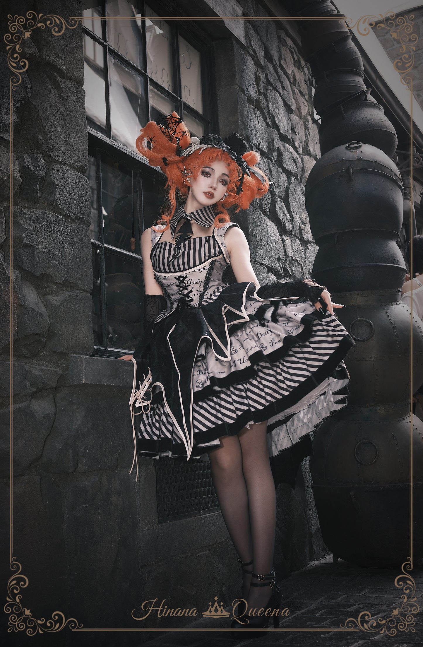 【受注予約11/12まで】暮夜 ストライプジャンパースカート