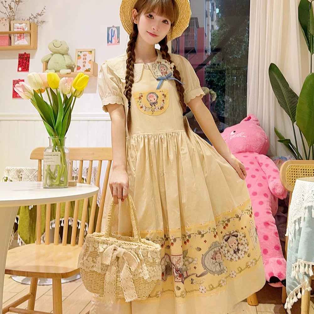 【予約販売】Sweetie Sheep プリントサスペンダースカート