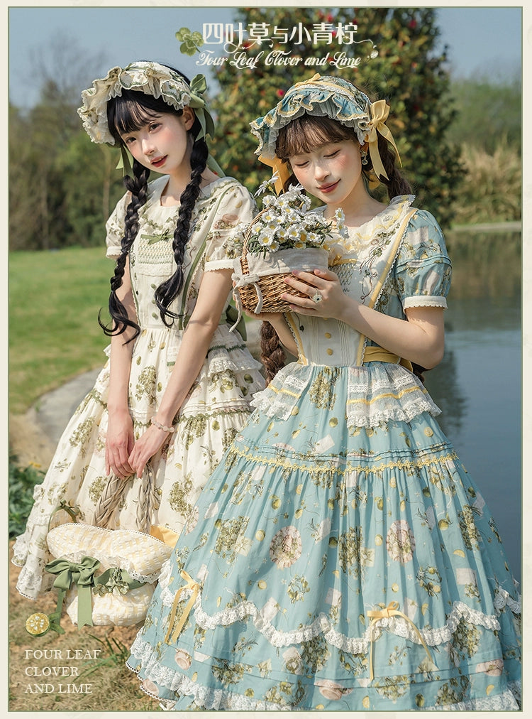 【受注予約5/18まで】Four Leaf Clover and Lime プリントワンピース
