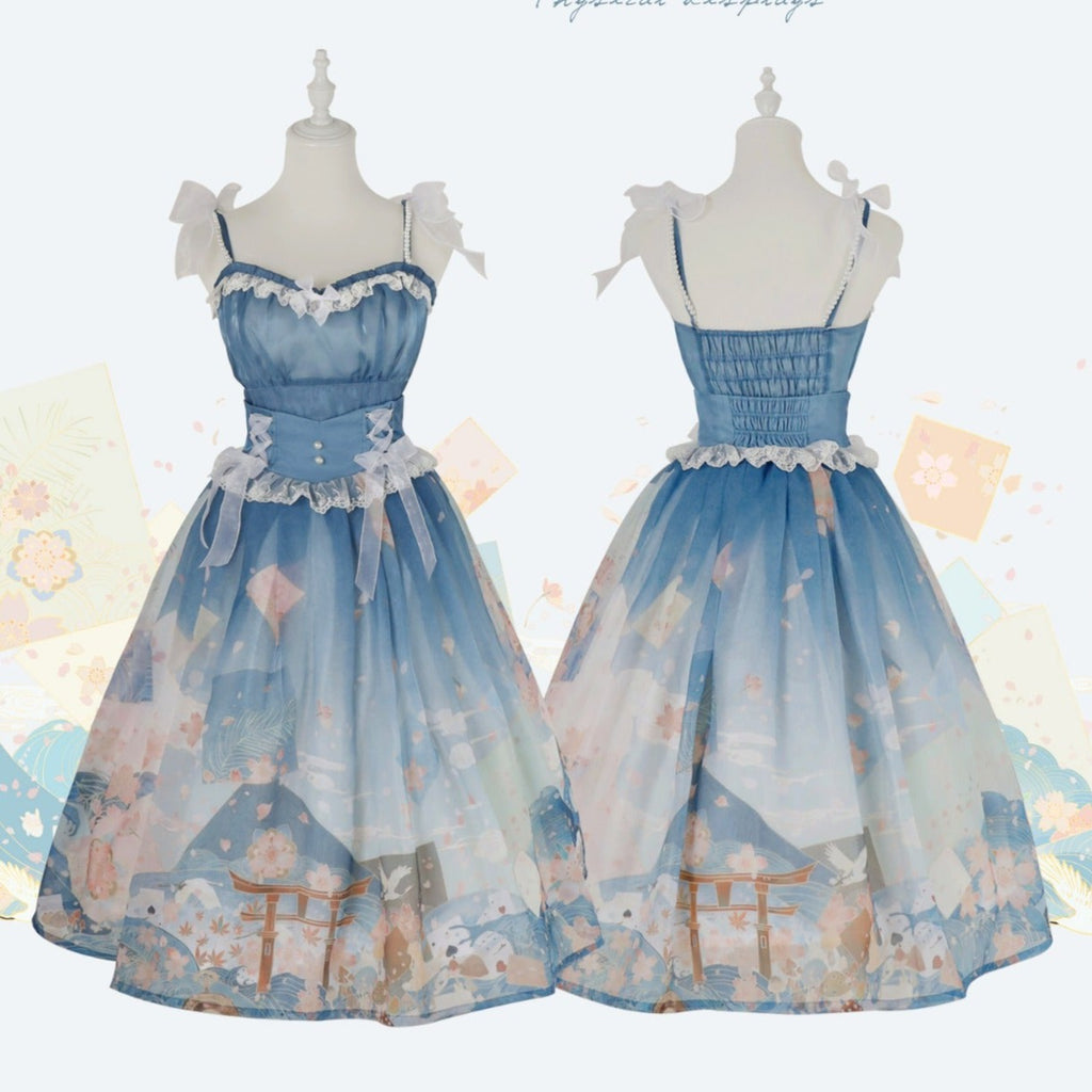 Alice in Sakura no Kuni Japanese loli high waist skirt and top