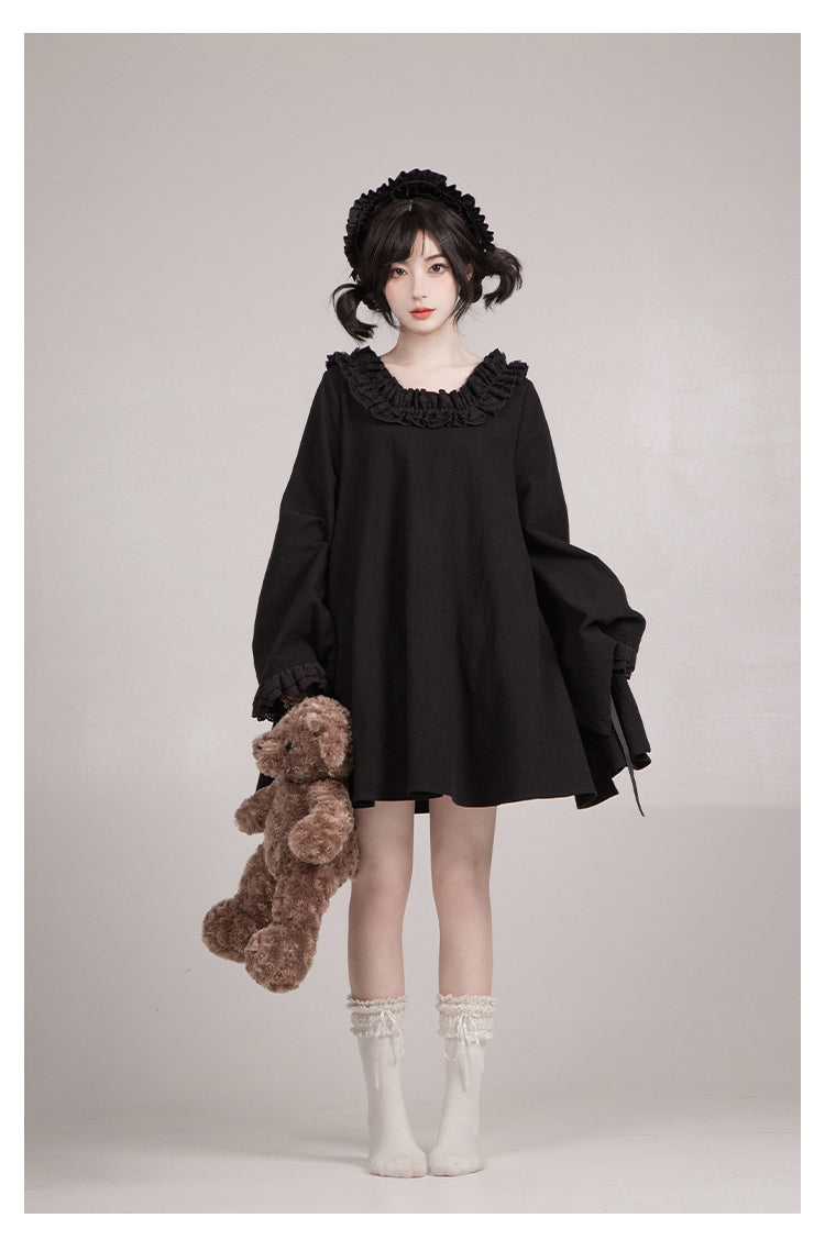 十六夜 和風メイドワンピースセット ショート丈