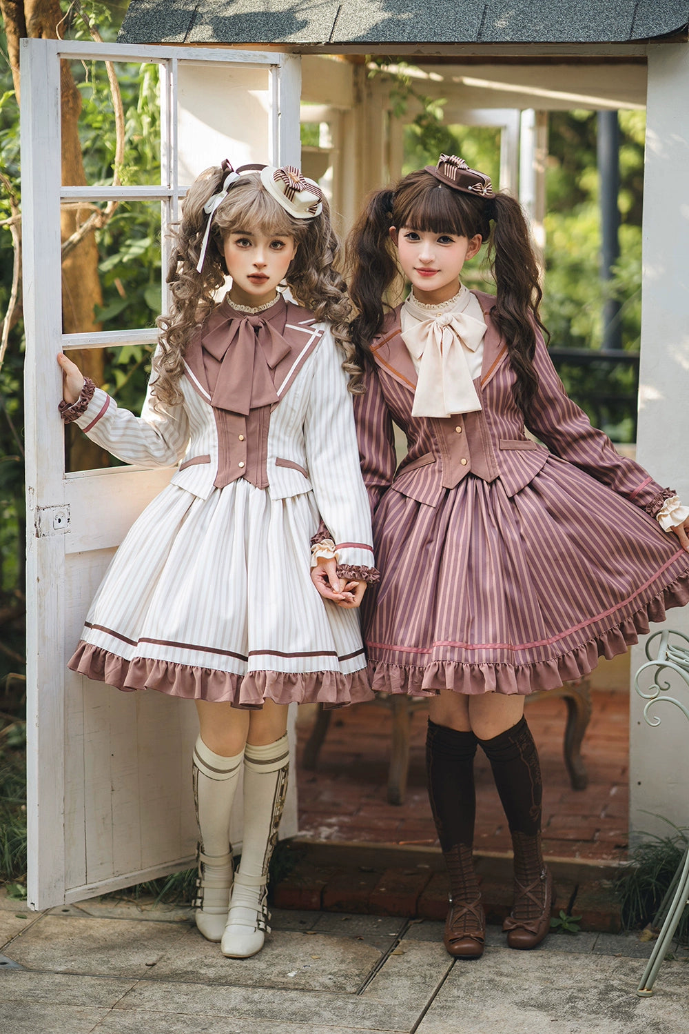 【予約販売】Classic Chocolat Stripe ストライプスカート・ショート丈