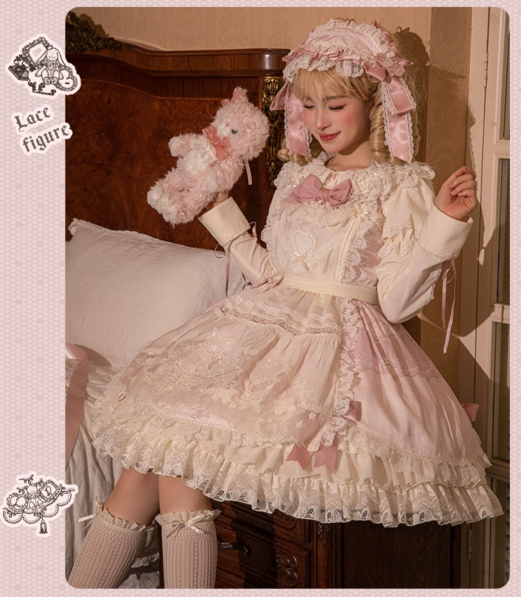 【再販・受注予約12/23まで】Lace Figure プリントジャンパースカート