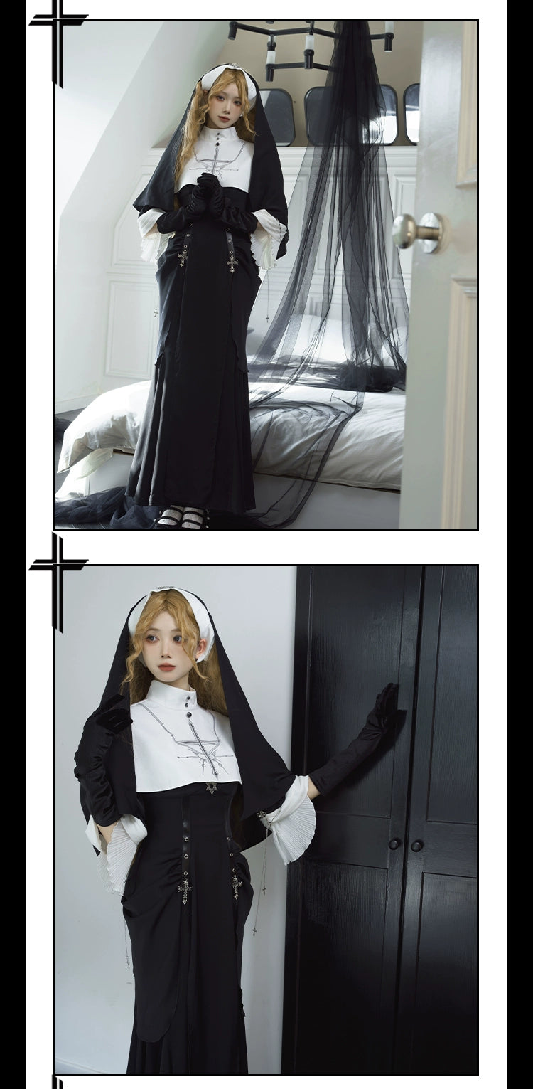 シスター風マーメイドワンピース 単品＆フルセット