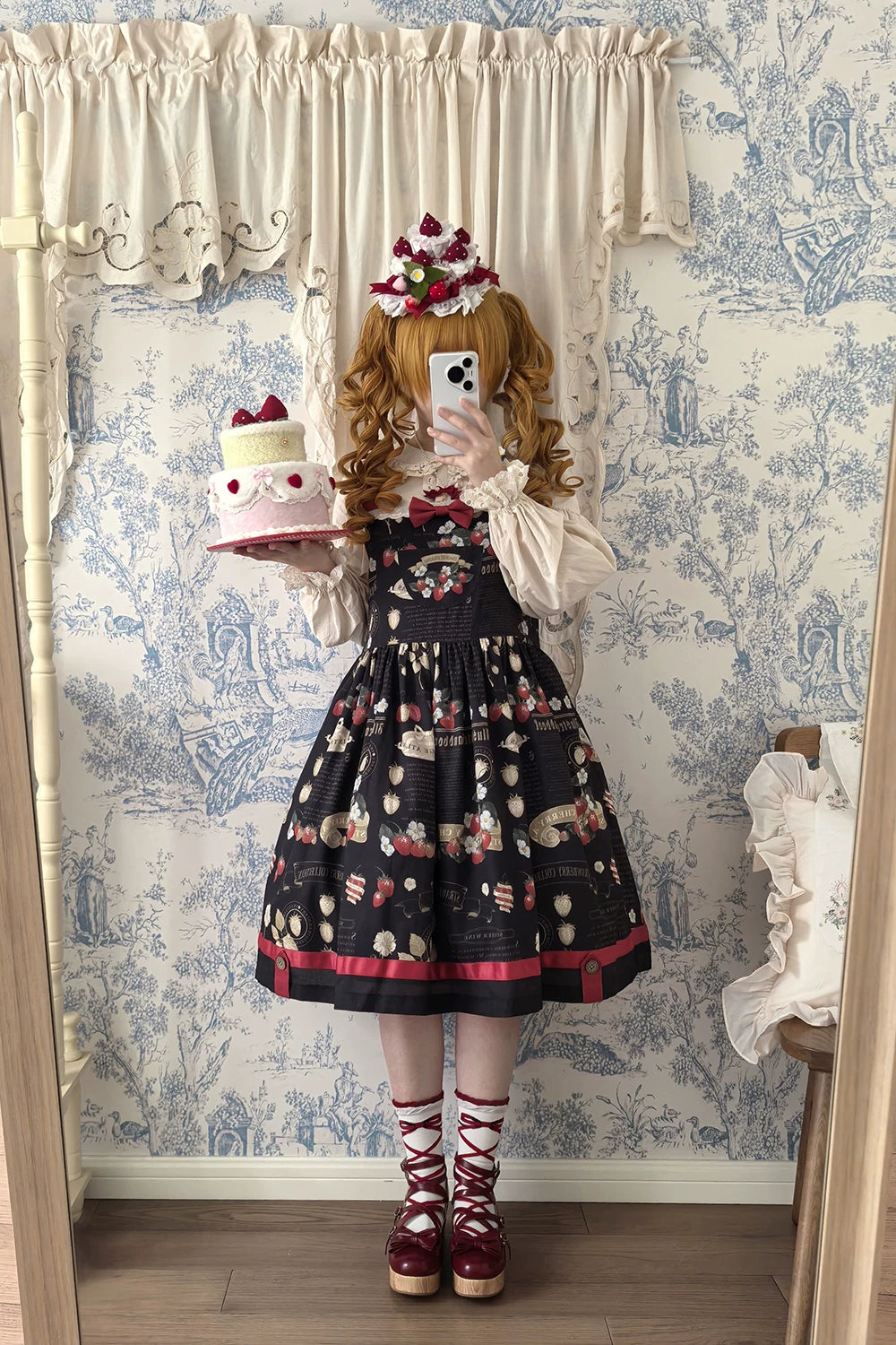 【予約販売】Strawberry Journal サロペットジャンパースカート