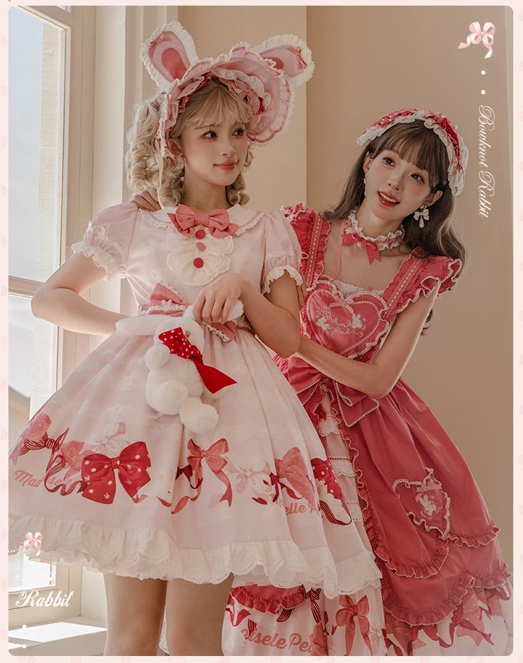 【受注予約6/11まで】Bow Rabbit プリントワンピース
