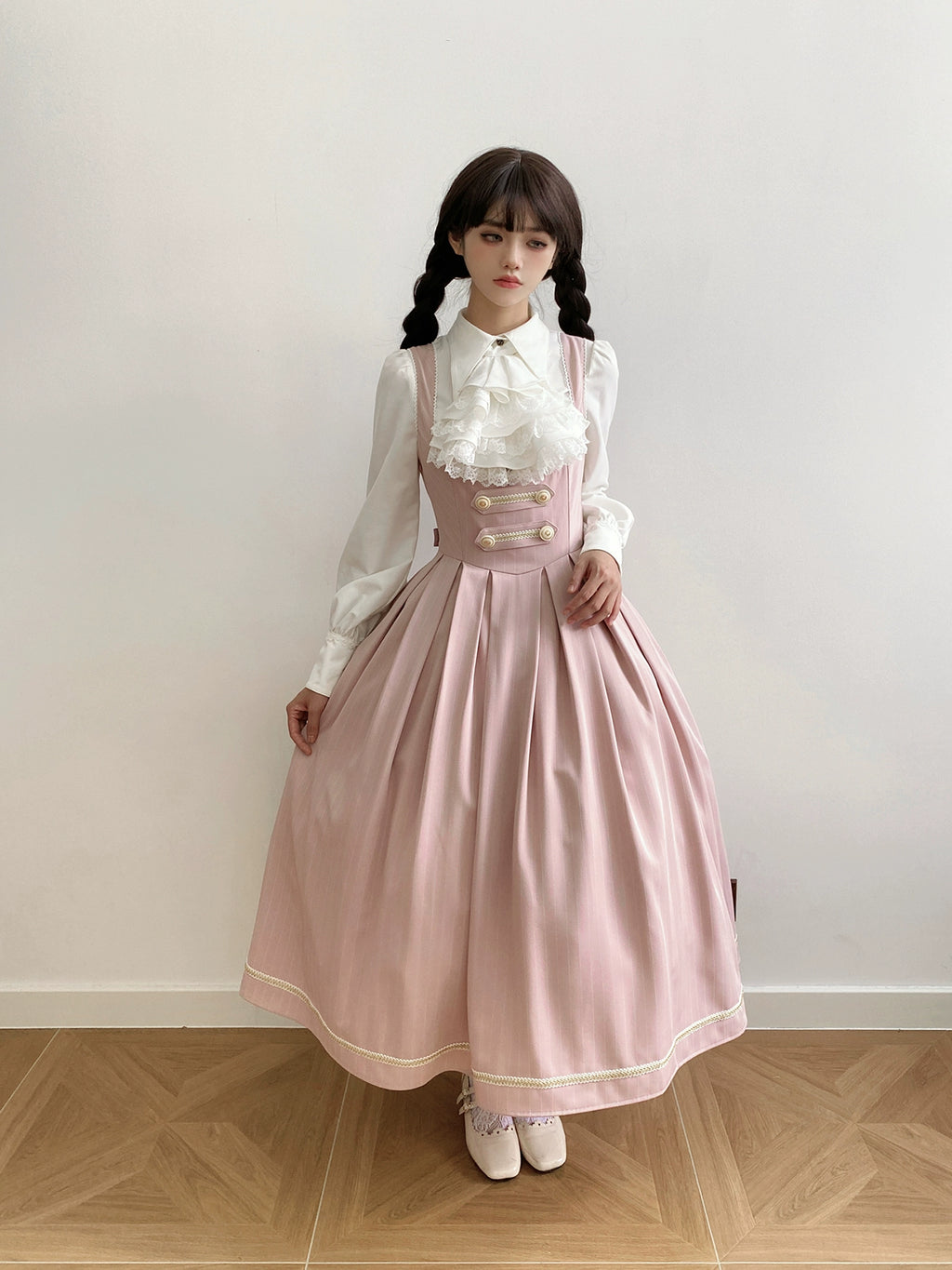[Resale/Pre-orders available until 10/28] Bright Moon Corset Jumper Skirt Stripe [Pink]