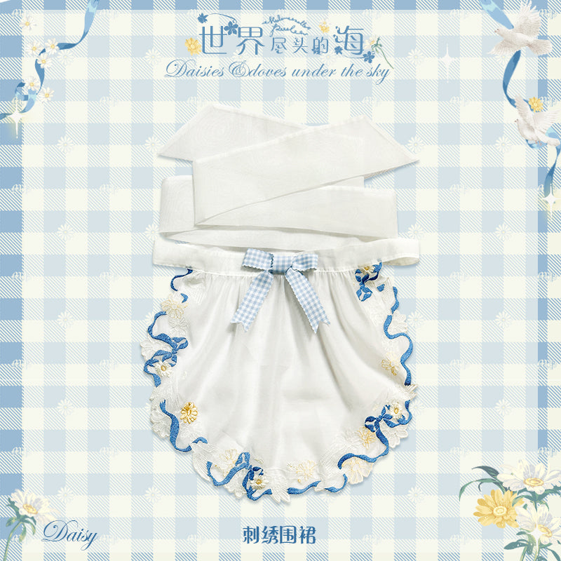 同時購入のみ【再販・受注予約7/16まで】Daisy and Sky エプロン・刺繍入りリボンベルト