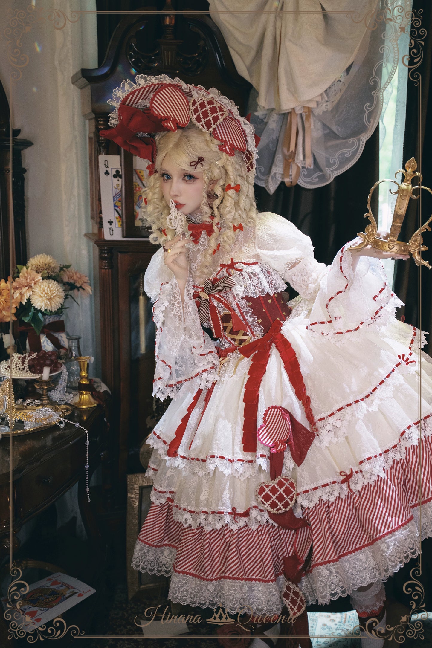 【新色・受注予約8/8まで】Dream Alice ラグジュアリーセットアップ／クイーンレッド／ロング丈