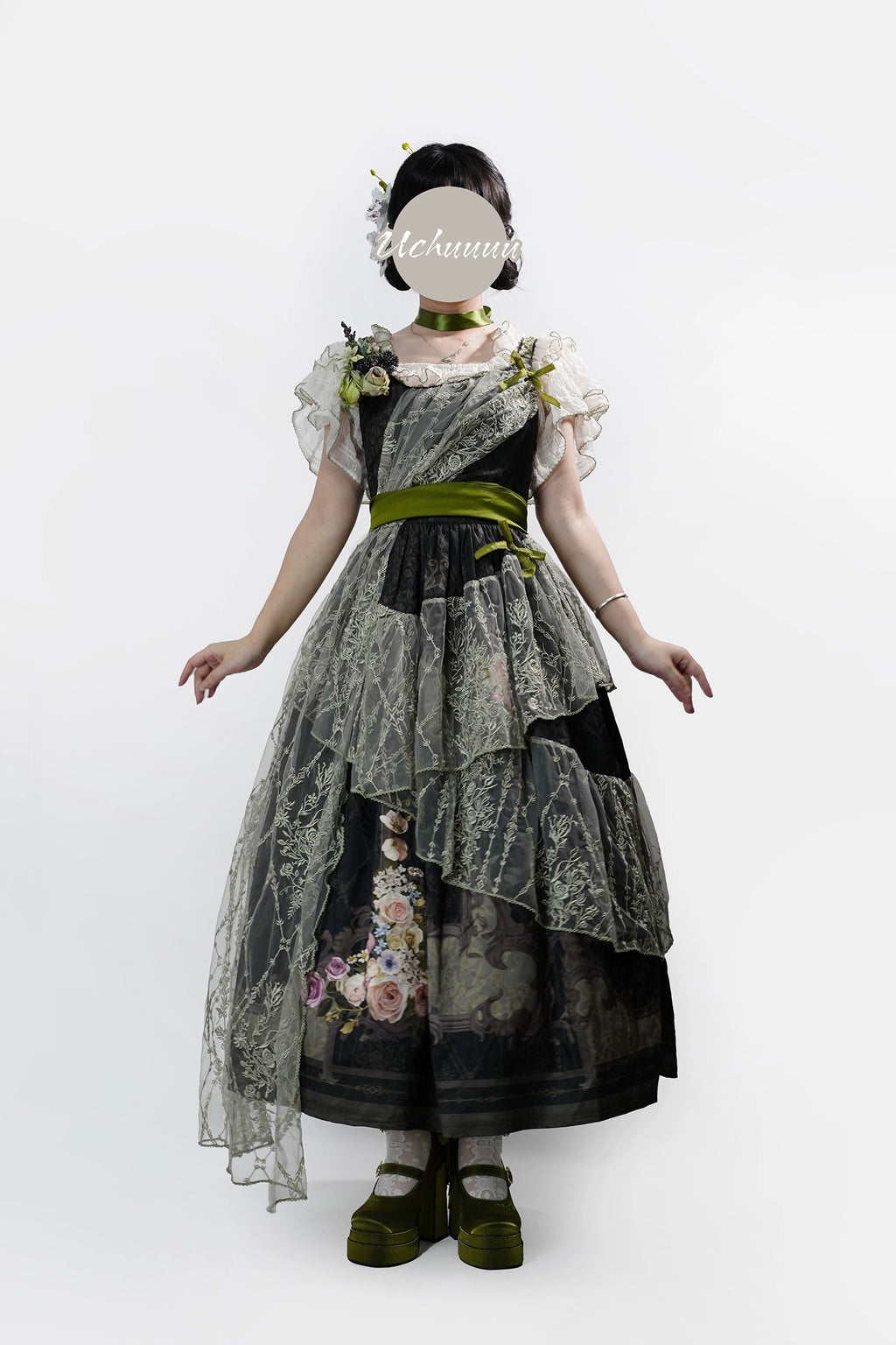 【受注予約1/23まで】Anthea Garden ジャンパースカート2型・花柄プリントあり