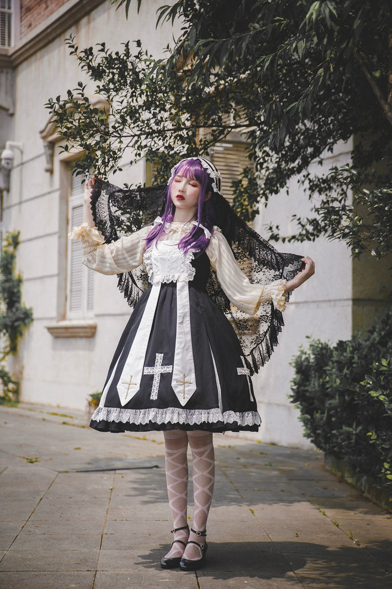 Breath of the Sky Cross Motif Jumper Skirt
