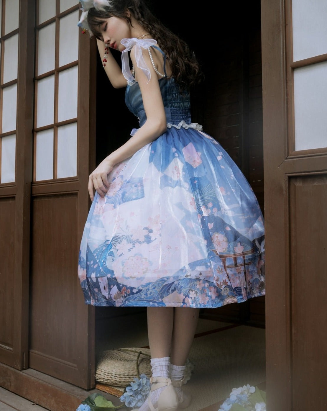 Alice in Sakura no Kuni Japanese loli high waist skirt and top